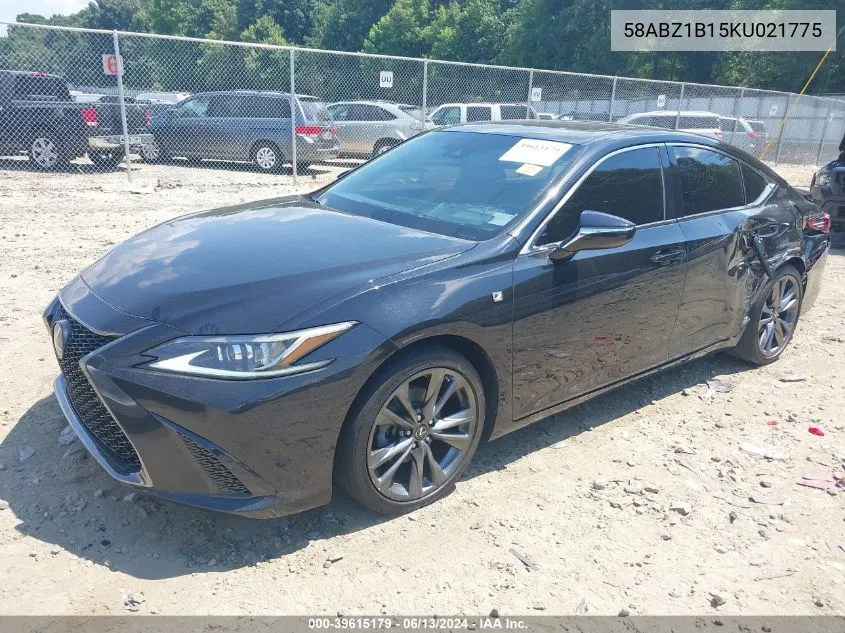 2019 Lexus Es 350 F Sport VIN: 58ABZ1B15KU021775 Lot: 39615179