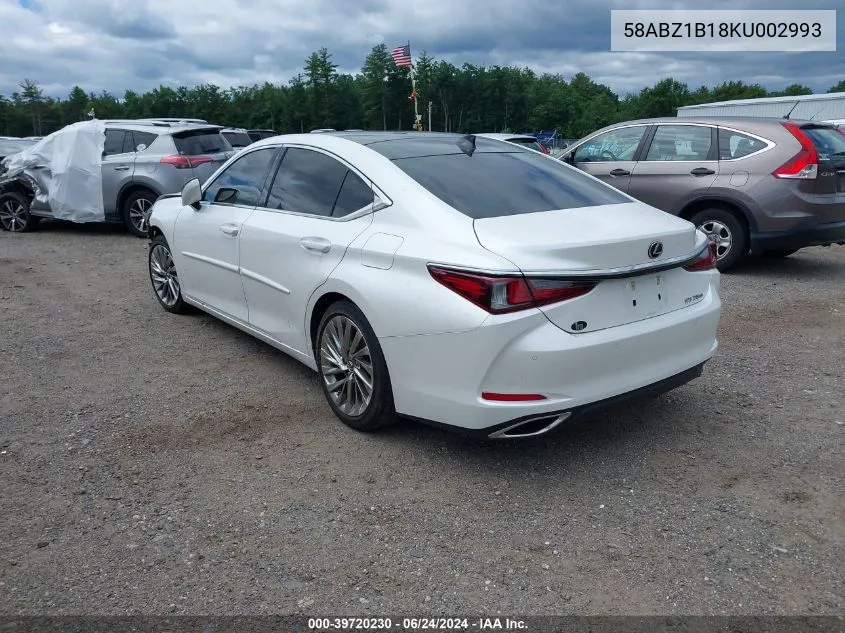 2019 Lexus Es 350 Luxury VIN: 58ABZ1B18KU002993 Lot: 39720230