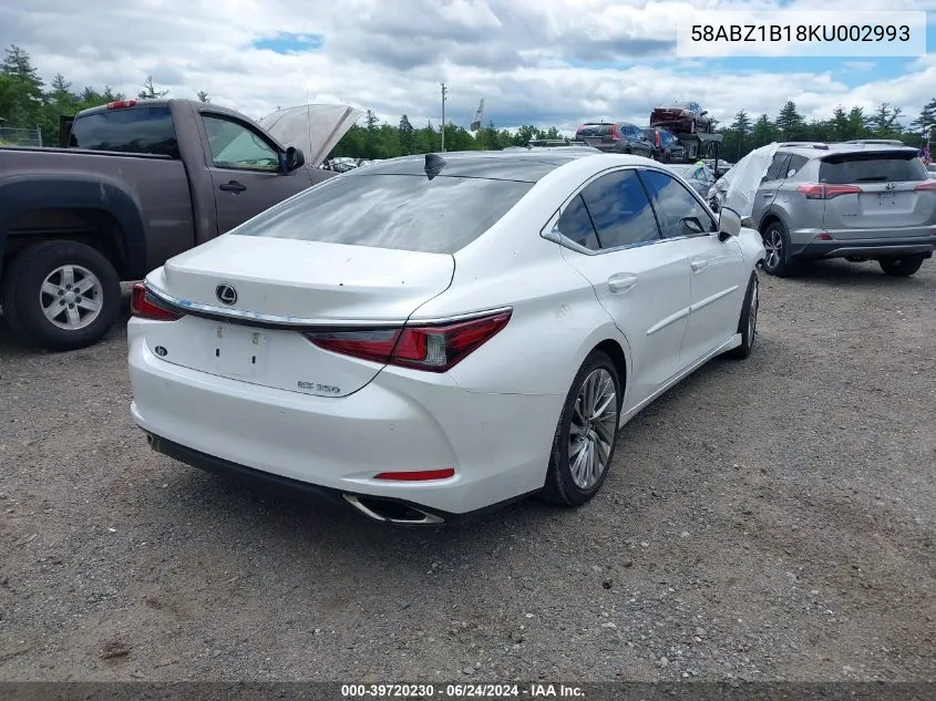 2019 Lexus Es 350 Luxury VIN: 58ABZ1B18KU002993 Lot: 39720230