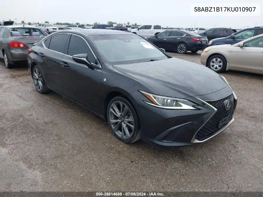 2019 Lexus Es 350 F Sport VIN: 58ABZ1B17KU010907 Lot: 39814689