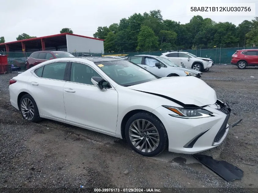 2019 Lexus Es 350 Luxury VIN: 58ABZ1B12KU030756 Lot: 39975173