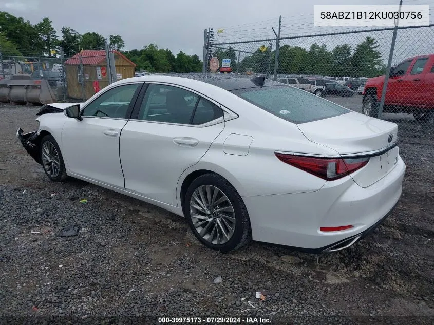 2019 Lexus Es 350 Luxury VIN: 58ABZ1B12KU030756 Lot: 39975173