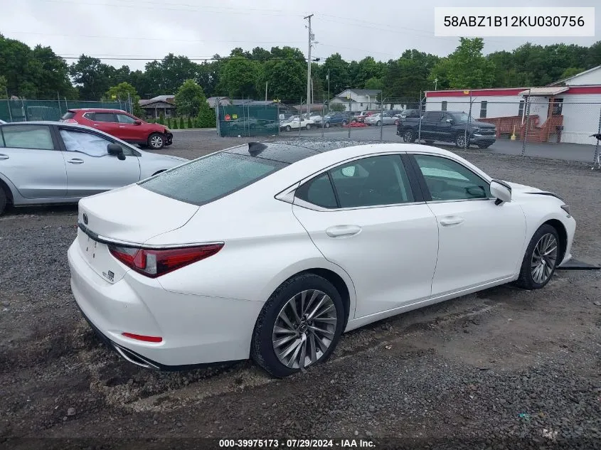 2019 Lexus Es 350 Luxury VIN: 58ABZ1B12KU030756 Lot: 39975173