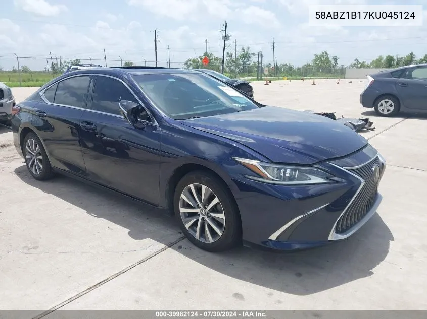 2019 Lexus Es 350 VIN: 58ABZ1B17KU045124 Lot: 39982124