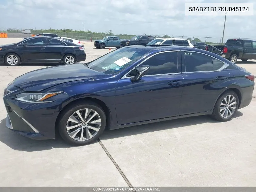 2019 Lexus Es 350 VIN: 58ABZ1B17KU045124 Lot: 39982124