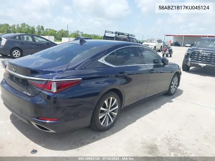 2019 Lexus Es 350 VIN: 58ABZ1B17KU045124 Lot: 39982124