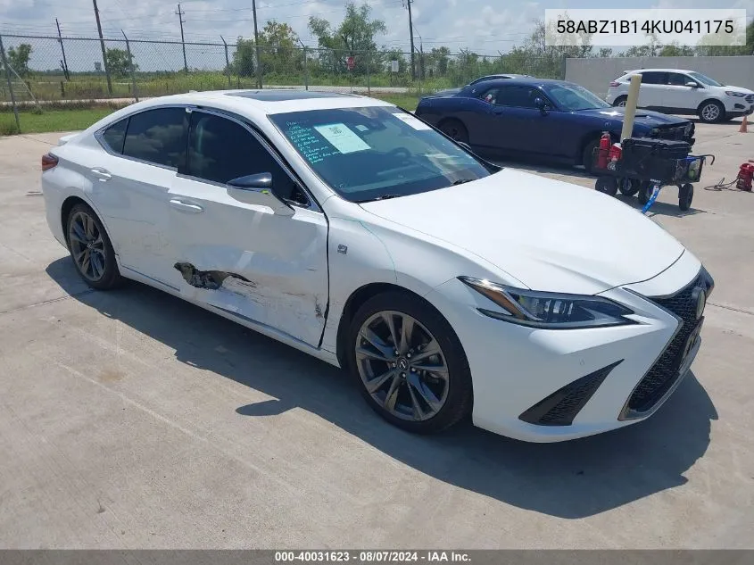 2019 Lexus Es 350 F Sport VIN: 58ABZ1B14KU041175 Lot: 40031623