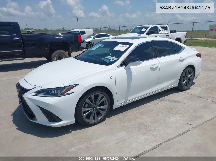 2019 Lexus Es 350 F Sport VIN: 58ABZ1B14KU041175 Lot: 40031623