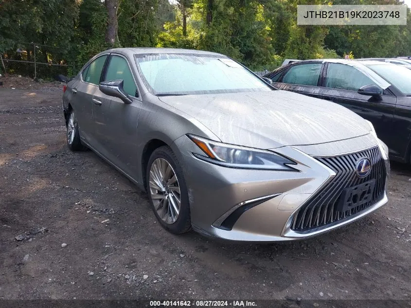 JTHB21B19K2023748 2019 Lexus Es 300H Luxury