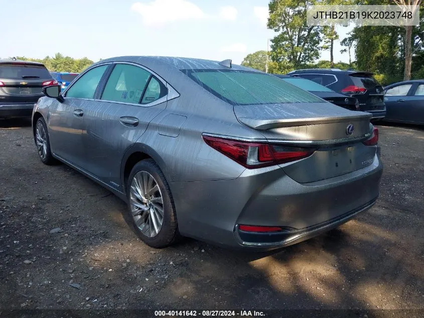 2019 Lexus Es 300H Luxury VIN: JTHB21B19K2023748 Lot: 40141642