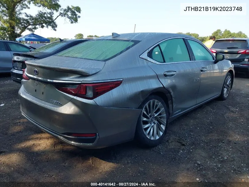 2019 Lexus Es 300H Luxury VIN: JTHB21B19K2023748 Lot: 40141642