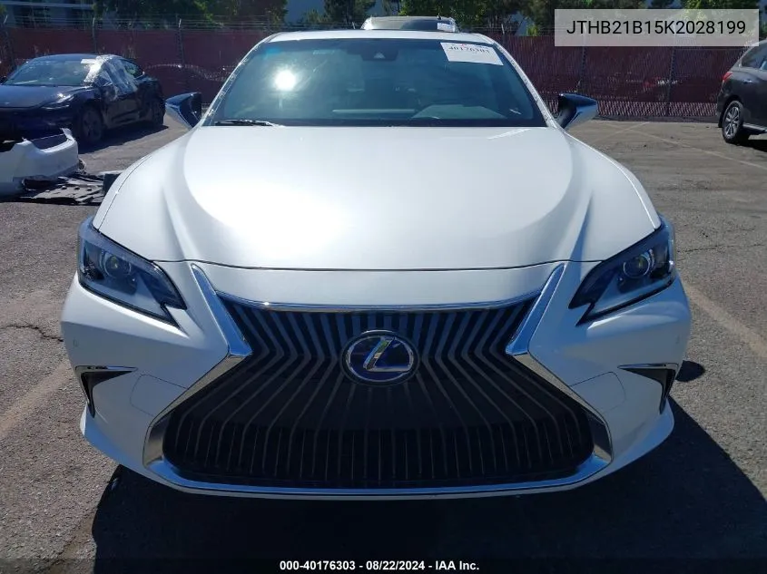 2019 Lexus Es 300H VIN: JTHB21B15K2028199 Lot: 40176303