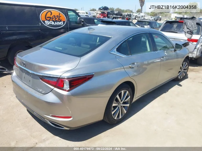 2019 Lexus Es 350 VIN: JTHBZ1B16K2004358 Lot: 40179973