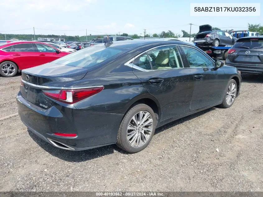 2019 Lexus Es 350 VIN: 58ABZ1B17KU032356 Lot: 40193562