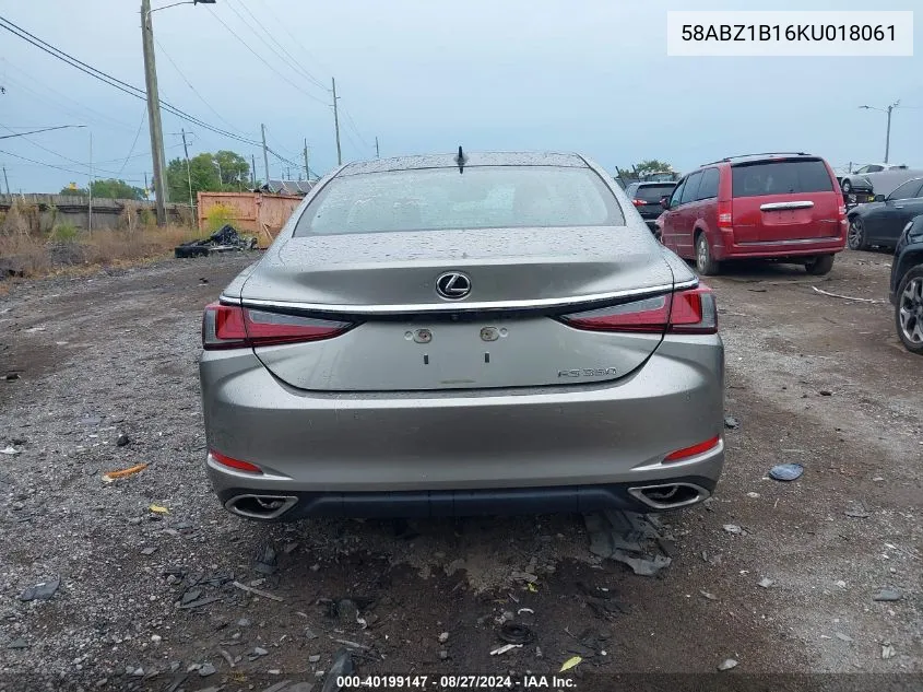 2019 Lexus Es 350 Luxury VIN: 58ABZ1B16KU018061 Lot: 40199147