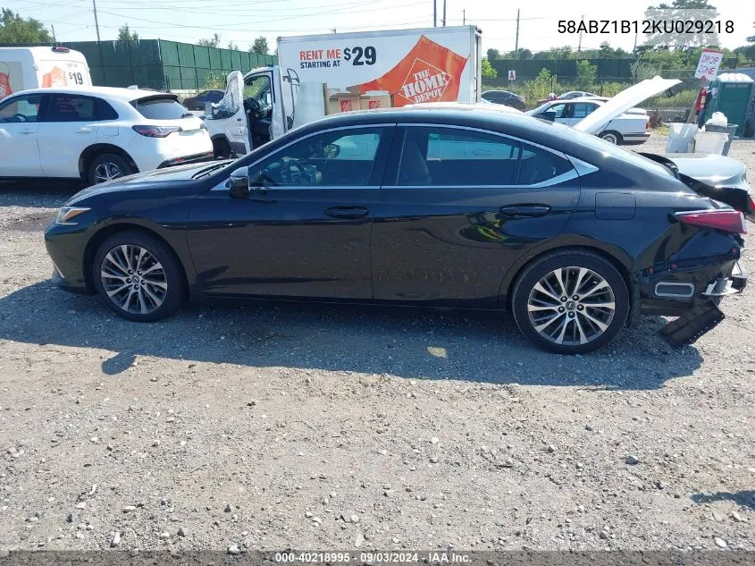 2019 Lexus Es 350 VIN: 58ABZ1B12KU029218 Lot: 40218995