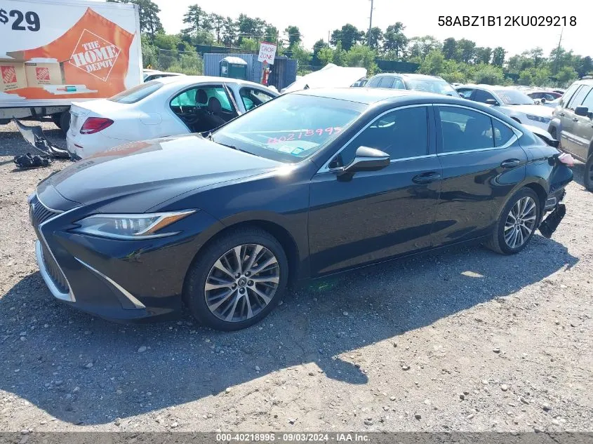 2019 Lexus Es 350 VIN: 58ABZ1B12KU029218 Lot: 40218995