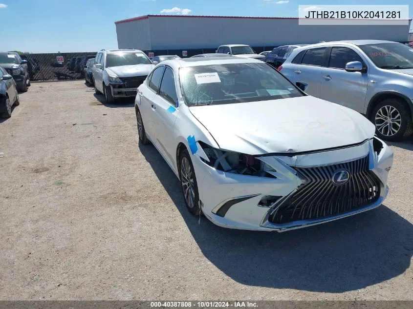 2019 Lexus Es 300H VIN: JTHB21B10K2041281 Lot: 40387808