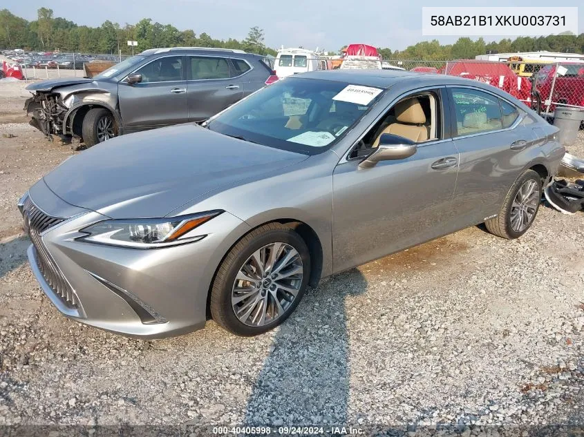 2019 Lexus Es 300H VIN: 58AB21B1XKU003731 Lot: 40405998