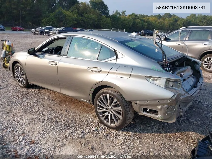 2019 Lexus Es 300H VIN: 58AB21B1XKU003731 Lot: 40405998