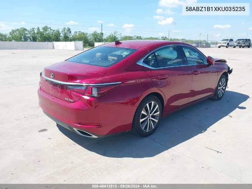 2019 Lexus Es 350 VIN: 58ABZ1B1XKU035235 Lot: 40413513