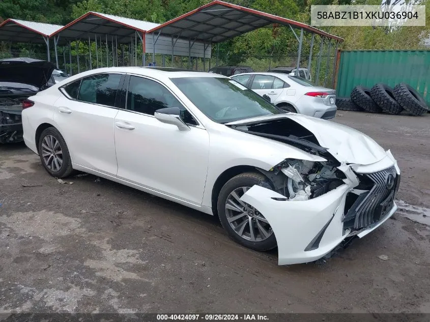 2019 Lexus Es 350 VIN: 58ABZ1B1XKU036904 Lot: 40424097