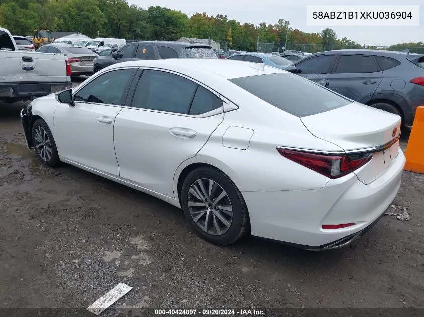 2019 Lexus Es 350 VIN: 58ABZ1B1XKU036904 Lot: 40424097