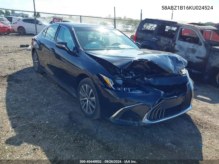 2019 Lexus Es 350 Signature VIN: 58ABZ1B16KU024524 Lot: 40449502