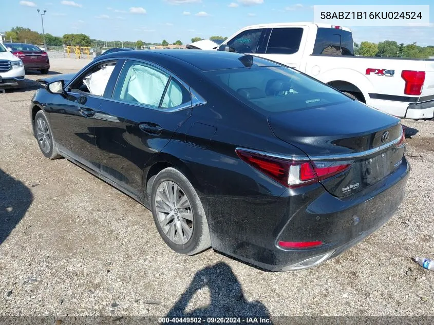 2019 Lexus Es 350 Signature VIN: 58ABZ1B16KU024524 Lot: 40449502