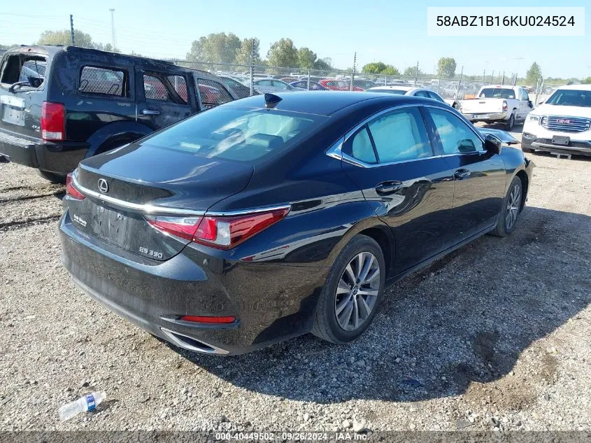 2019 Lexus Es 350 Signature VIN: 58ABZ1B16KU024524 Lot: 40449502