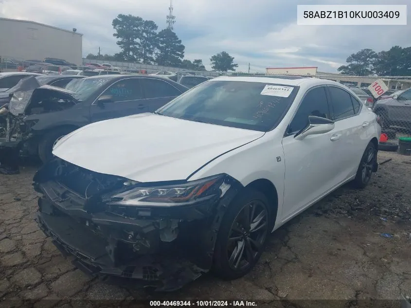 2019 Lexus Es 350 F Sport VIN: 58ABZ1B10KU003409 Lot: 40469344