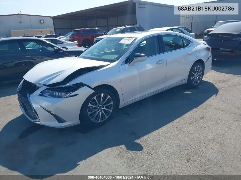 58AB21B18KU002786 2019 Lexus Es 300H