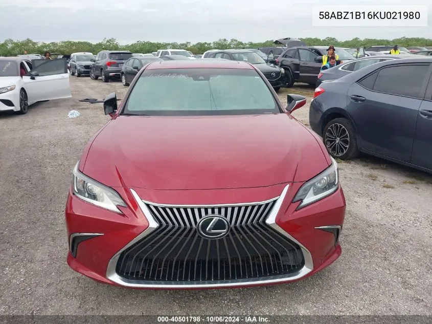 2019 Lexus Es 350 VIN: 58ABZ1B16KU021980 Lot: 40501798