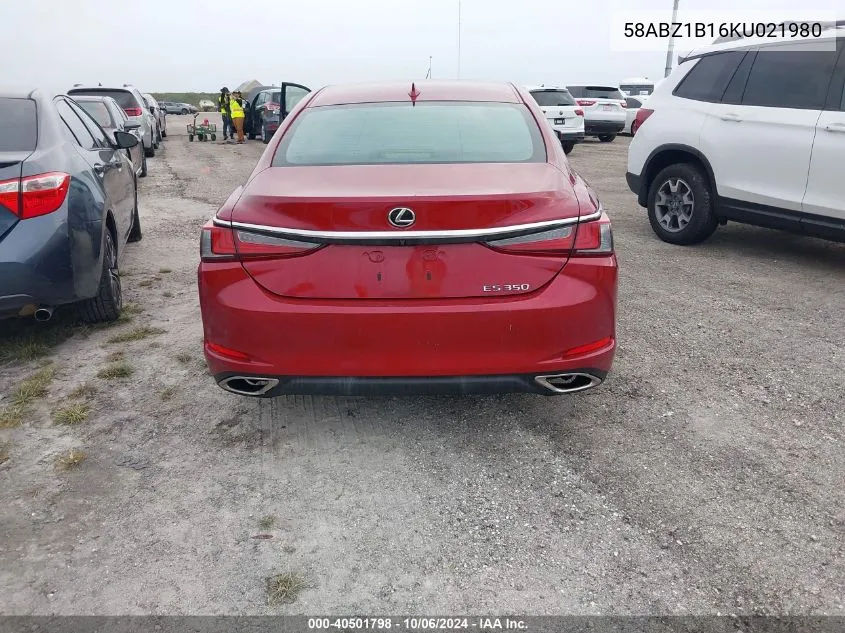 2019 Lexus Es 350 VIN: 58ABZ1B16KU021980 Lot: 40501798