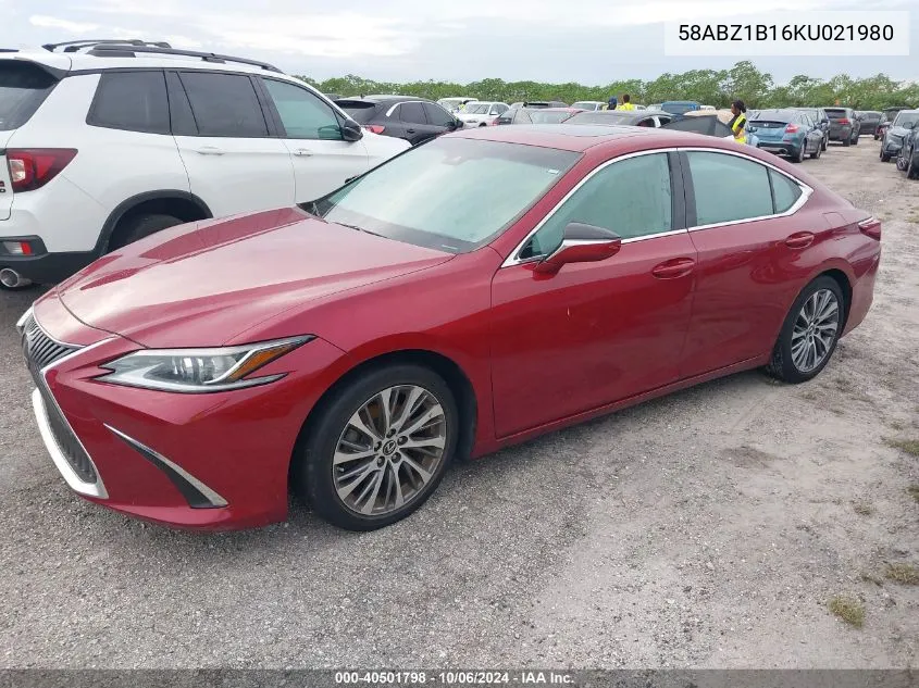 2019 Lexus Es 350 VIN: 58ABZ1B16KU021980 Lot: 40501798