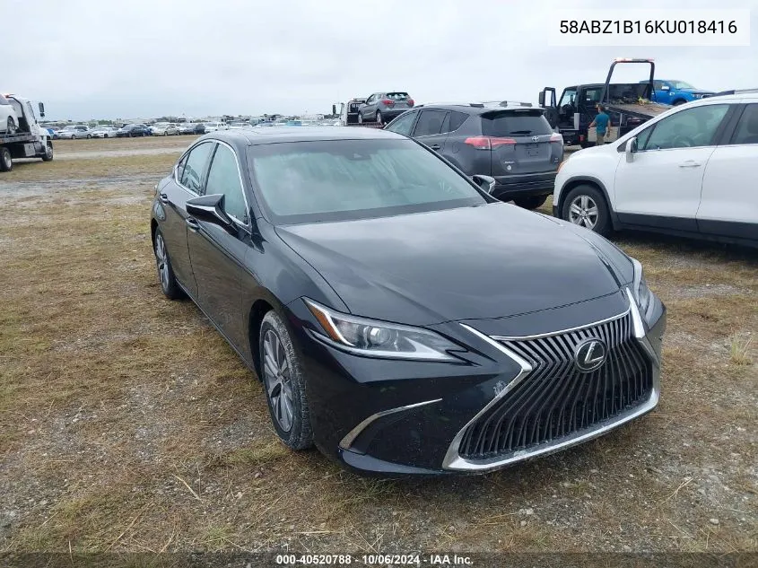 2019 Lexus Es 350 VIN: 58ABZ1B16KU018416 Lot: 40520788