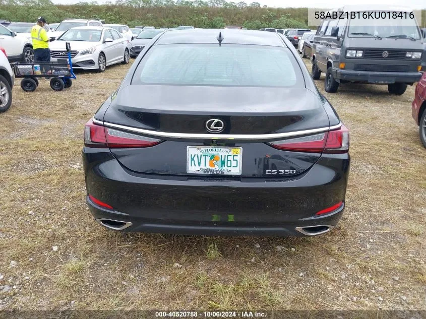 2019 Lexus Es 350 VIN: 58ABZ1B16KU018416 Lot: 40520788