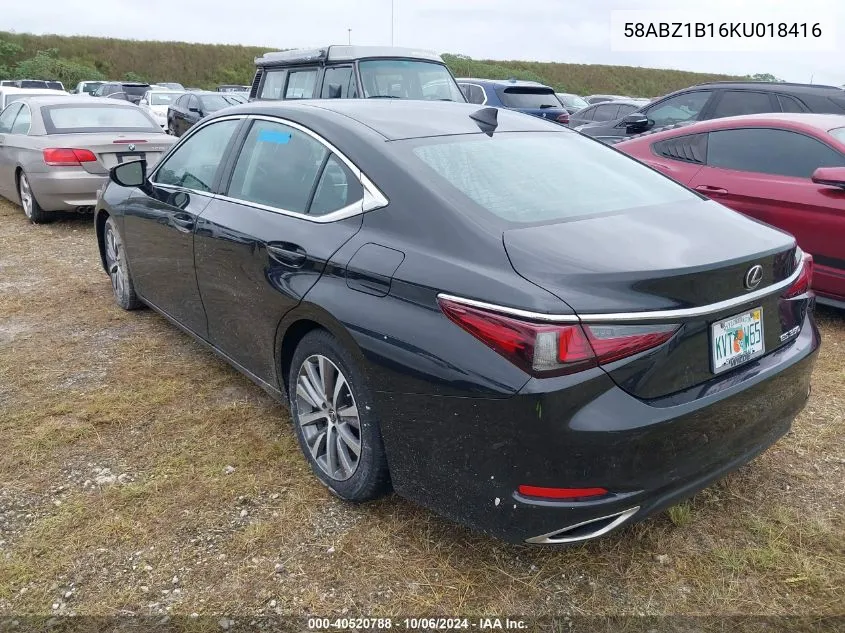 2019 Lexus Es 350 VIN: 58ABZ1B16KU018416 Lot: 40520788