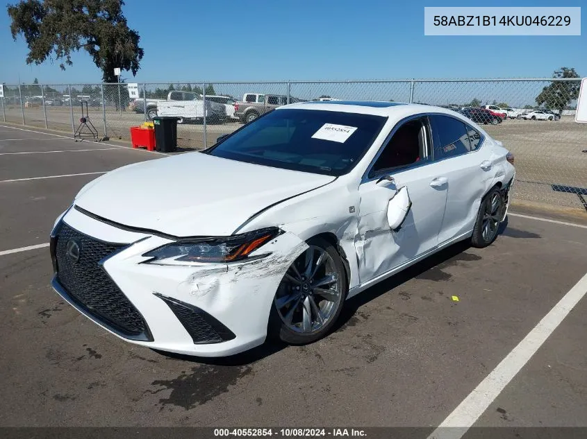 2019 Lexus Es 350 F Sport VIN: 58ABZ1B14KU046229 Lot: 40552854