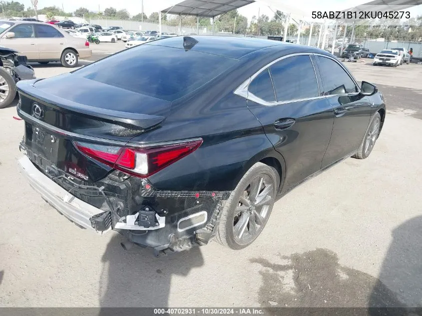 2019 Lexus Es 350 F Sport VIN: 58ABZ1B12KU045273 Lot: 40702931