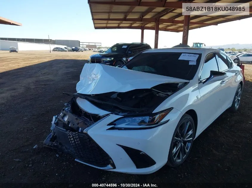 2019 Lexus Es 350 F Sport VIN: 58ABZ1B18KU048985 Lot: 40744596