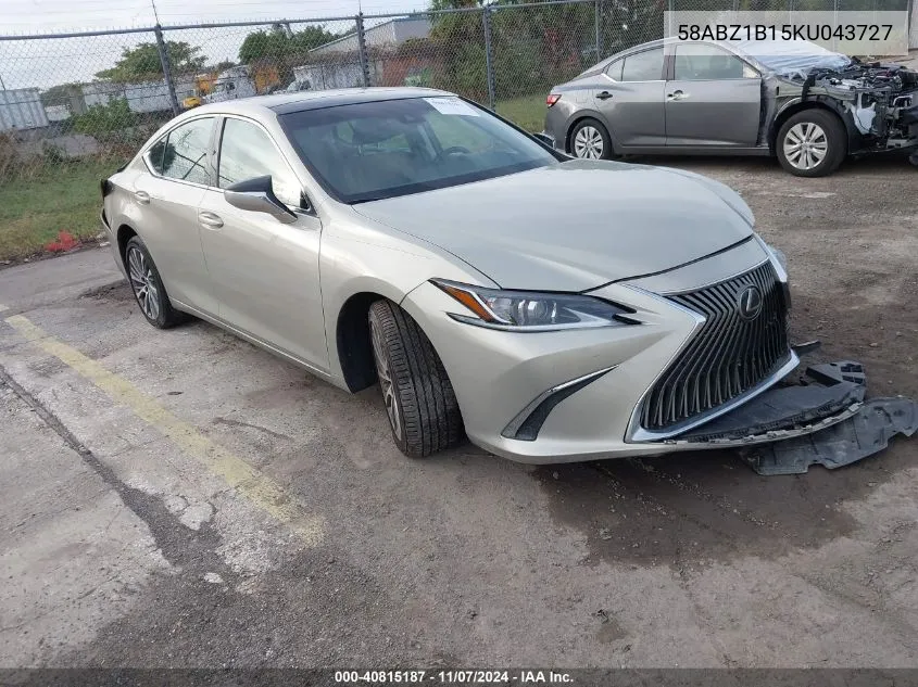 2019 Lexus Es 350 Luxury VIN: 58ABZ1B15KU043727 Lot: 40815187