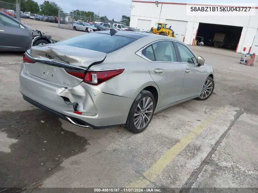 2019 Lexus Es 350 Luxury VIN: 58ABZ1B15KU043727 Lot: 40815187