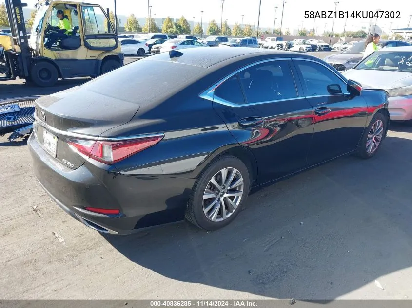 2019 Lexus Es 350 VIN: 58ABZ1B14KU047302 Lot: 40836285