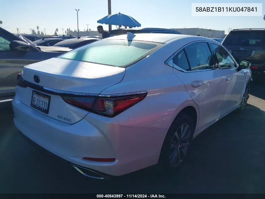 2019 Lexus Es 350 VIN: 58ABZ1B11KU047841 Lot: 40843997