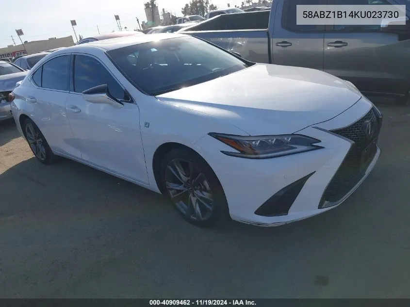 2019 Lexus Es 350 F Sport VIN: 58ABZ1B14KU023730 Lot: 40909462