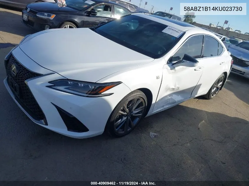 2019 Lexus Es 350 F Sport VIN: 58ABZ1B14KU023730 Lot: 40909462