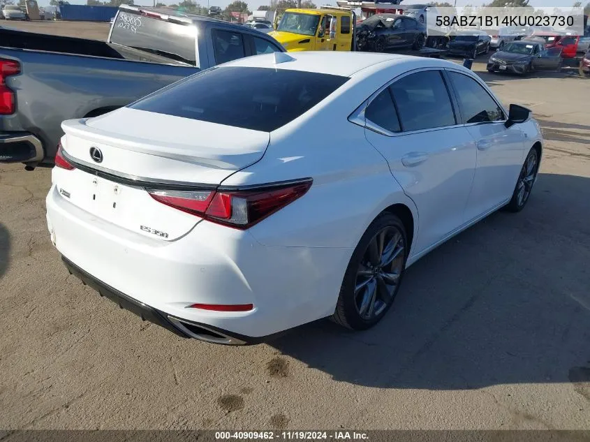 2019 Lexus Es 350 F Sport VIN: 58ABZ1B14KU023730 Lot: 40909462