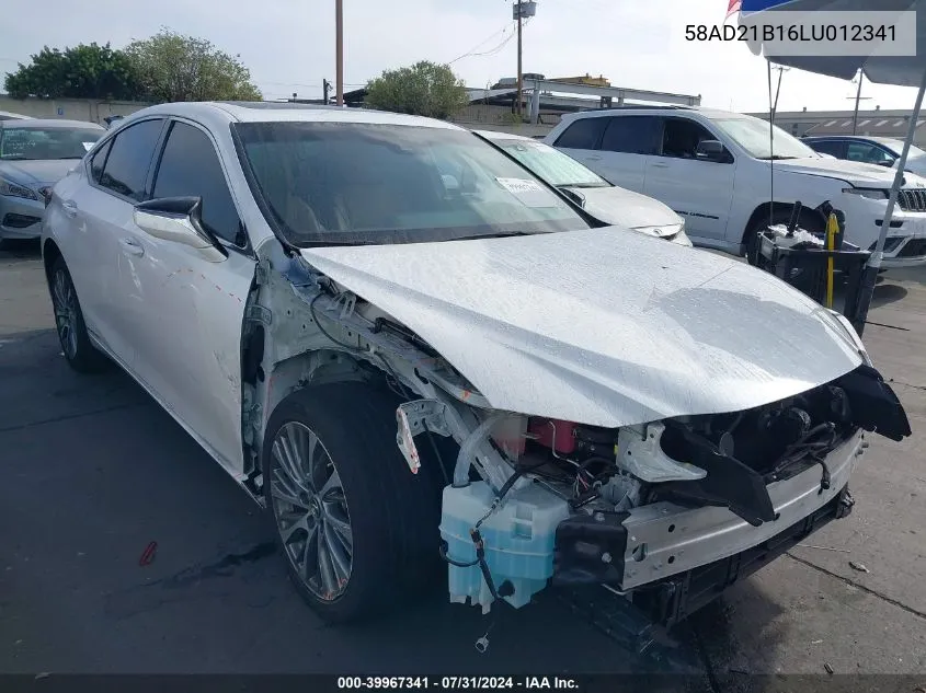 2020 Lexus Es 300H VIN: 58AD21B16LU012341 Lot: 39967341