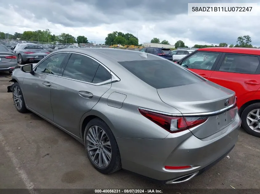 2020 Lexus Es 350 VIN: 58ADZ1B11LU072247 Lot: 40056231